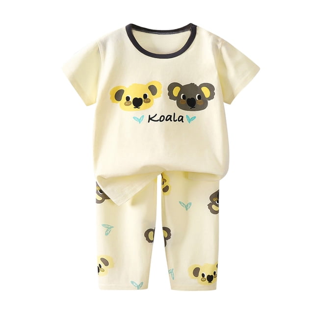Odeerbi 1-8 Años Niños Conjunto de Verano Pijama de Dos Piezas