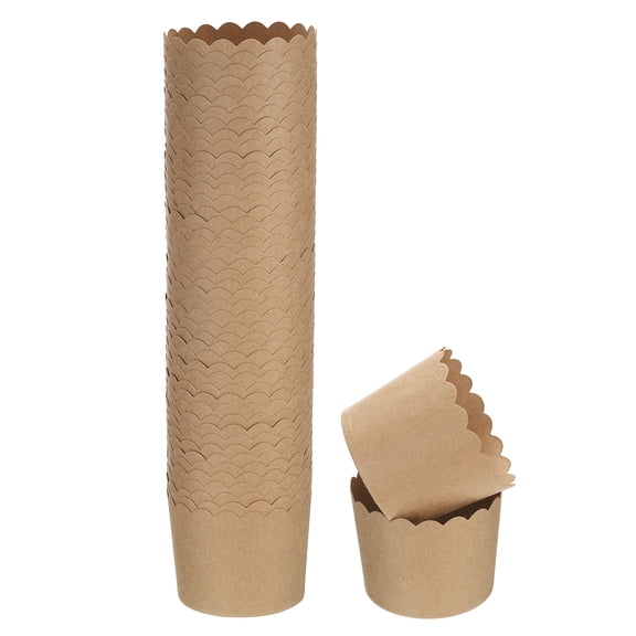 50Pcs Paper Baking Cups 6oz Brown Kraft Paper Muffins Liners Cupcake Bulk Wrappers