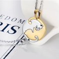 thumbnail image 5 of Pareja corazón o gato Bff mejor amigo para niñas rompecabezas amistad colgante collares, acero inoxidable 316l, 2-goldsilver Feliz Sencillez, 5 of 5