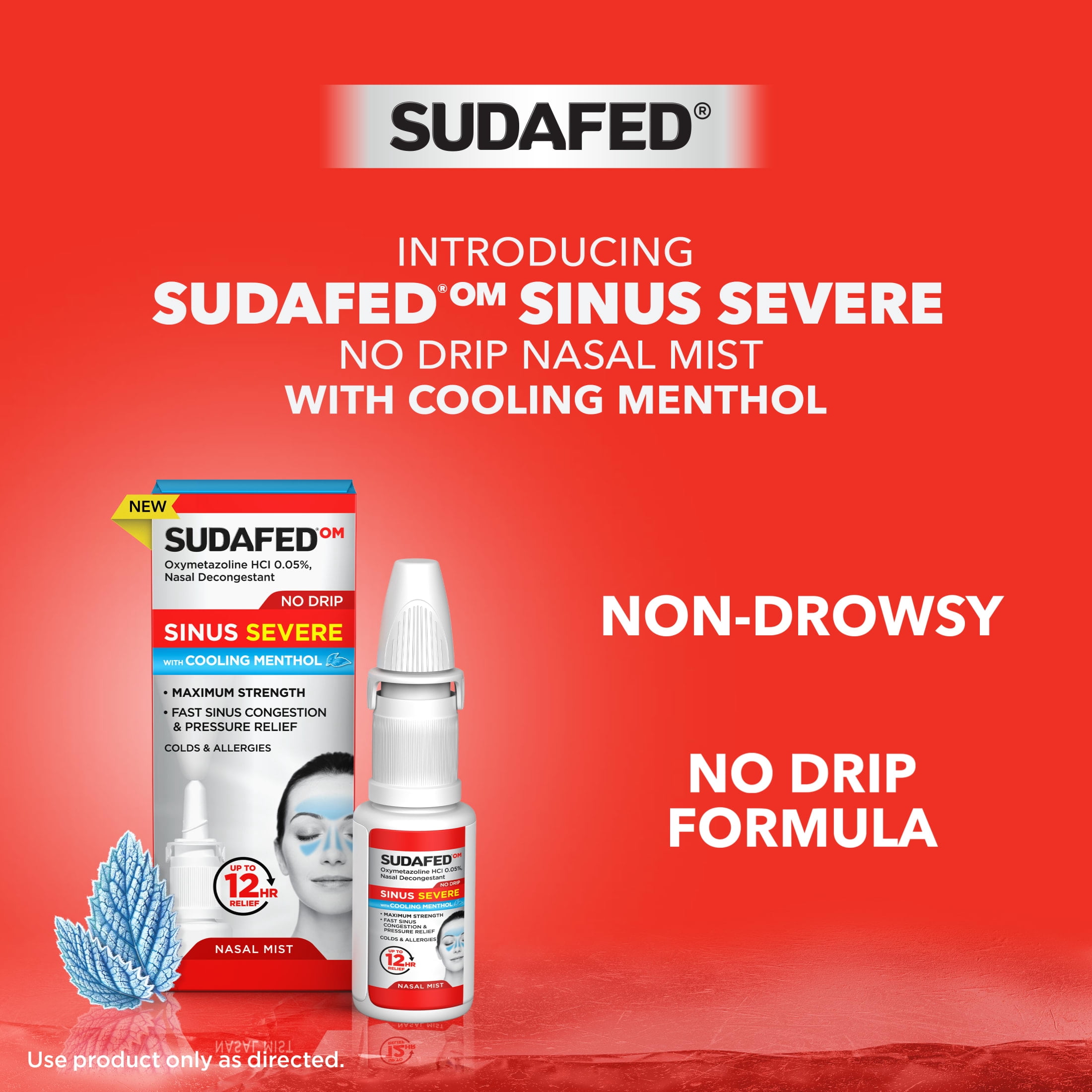 Sudafed Sinus Severe No Drip with Cooling Menthol Nasal Spray, 1 fl. oz