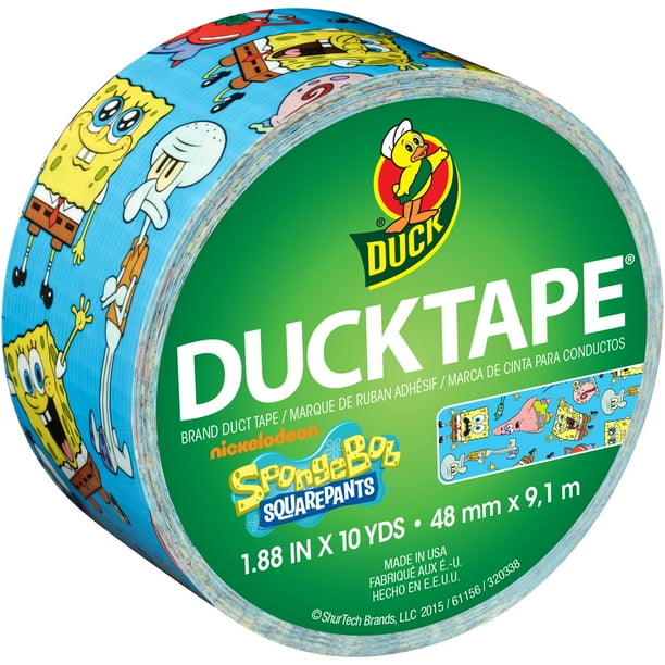 Duck Brand Duct Tape, 1.88" x 10 Yards, SpongeBob SquarePants Duct Tape