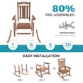 thumbnail image 6 of Set of 2 Oversized HDPE Outdoor Rocking Chairs, All-Weather Porch Rockers, Teak, 6 of 8
