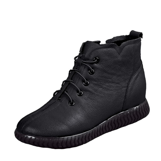 HBFAGFB Bottines pour Femmes à la Mode Automne Hiver Semelle Souple Chaussures Confortables à Lacets Taille A 37