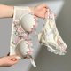 thumbnail image 4 of Brasier Tela de Mantequilla conjunto de Sujetador Retro Fruncido con Pecho Pequeño para Mujer, Lencería Estilo Pure Desire, conjunto de Dos Piezas con Bordado de Flores Mediana, 4 of 4