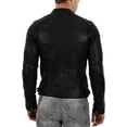 thumbnail image 3 of New Mens Leather Jacket Slim fit Biker Motorcycle Genuine lambskin jacket A107, 3 of 4