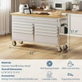 thumbnail image 2 of 61 Inch Tool Chest, Tool Cabinet with 9 Drawers, Mobile Storage Cabinet with Locking System, Stainless Steel Material and Sturdy Structure, High Capacity for Home Workshop Kitchen and Garage, 2 of 7