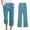 Blue, variant on Aloohaidyvio Pants with Pockets,Capris Pants for Women Summer Wide Leg Capris Lightweight Baggy Cropped Lounge Trousers