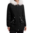 thumbnail image 3 of Winter Coats for Women Warm Fleece Long Back Jacket Thicken Parka with Hood Black XL, 3 of 7