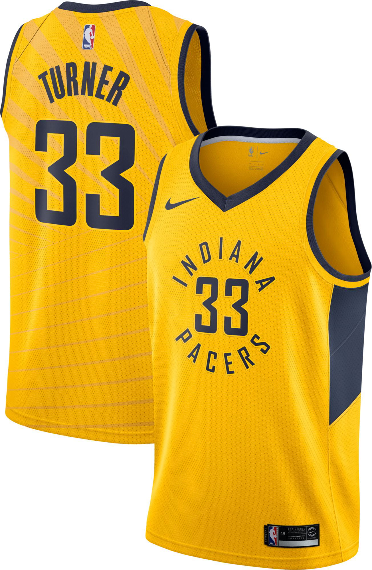 gold pacers jersey