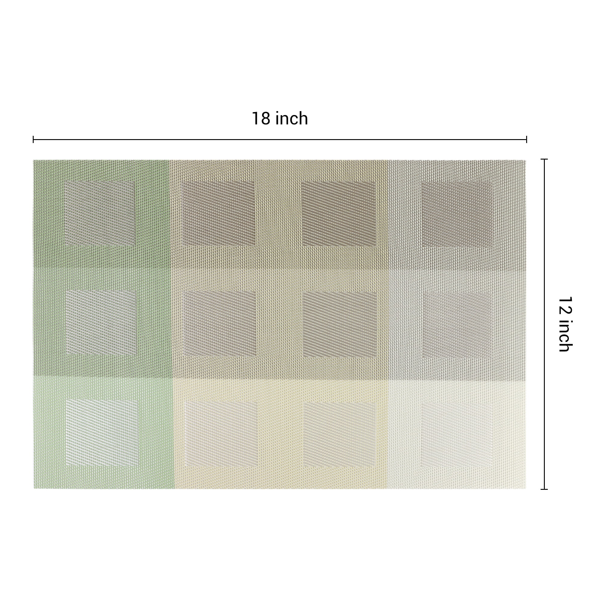 Unique Bargains Placemats Set of 6 for Dining Table Decor Washable Table Mat Gray Green