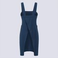 thumbnail image 4 of Vestido de mujer Sólido Lino Algodón Escote cuadrado Sin mangas Crossover Sin respaldo Dividir Mi Romacci Vestido, 4 of 7