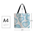 thumbnail image 3 of Bolsas De Compra Bolsa de playa para mujer, de compras de lino plegable, estampado de corazón lavable para damas y niñas Likrtyny Para Estrenar, 3 of 9