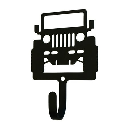 

Metal Wall Hook with Off Road Vehicle Accent Small Black