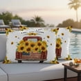 thumbnail image 5 of Farmhouse Sunflowers Pillow Covers 2 Pack Summer Yellow Floral Leaves Red Truck Pillowcase Waterproof Outdoor Throw Pillow Cover for Patio Balcony Rectangular Cushion 20”x12”, 5 of 9