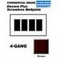 thumbnail image 2 of Leviton 80312 Brown Screwless Snap-On Polycarbonate Four Gang Decora Wall Plate, 2 of 2