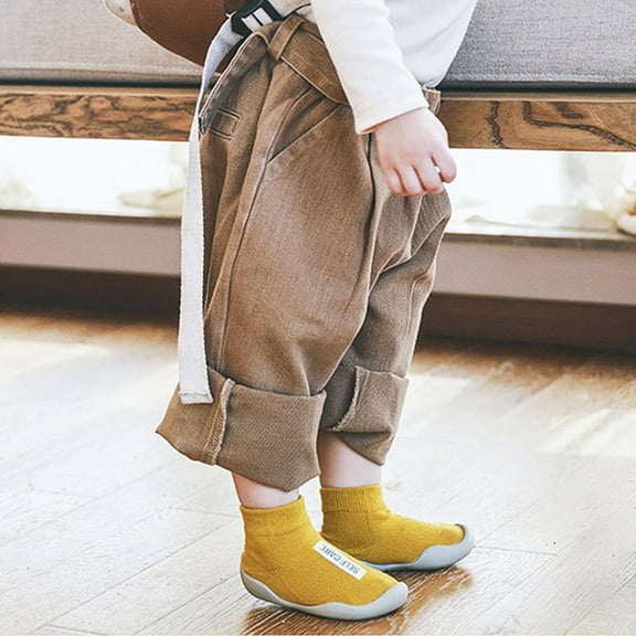 Windfall Baby Toddlers Anti-Slip Fuzzy Slipper Floor Breathable Thick Kids Boys Girls Indoor Outdoor Winter Warm Shoes Socks Baby Anti Slip Floor Socks High Top Shoes with TPE Soft Thick Sole