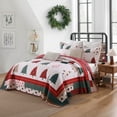 thumbnail image 6 of Holiday Forest 3 Pcs Festive Christmas Tree Quilt Bedspread Set Reversible Bed Coverlets Set for Home Decor, 6 of 14