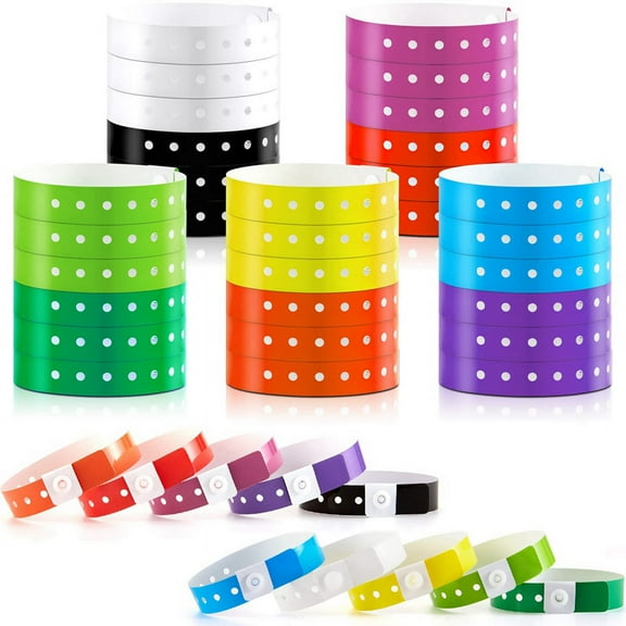 300 Pcs Neon Plastic Wristbands Vinyl Wristband Colorful Bracelet Bracelets,Multicolor