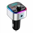thumbnail image 1 of Car MP3 Player Dual USB Car Audio Adapter Colorful LED Bluetooth V5.0 MP3 Player Charger, Silver, 1 of 1