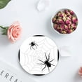 thumbnail image 4 of FMSHPON Halloween Theme Cobwebs Black Border Set of 6 Round Coaster for Drinks, Absorbent Ceramic Stone Coasters Cup Mat with Cork Base for Home Kitchen Room Coffee Table Bar Decor, 4 of 6