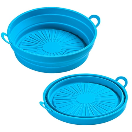 

2Pcs Air Fryer Silicone Pot Round No-Stick Air Fryer Liner for 5QT Air Fryer Oven Microwave