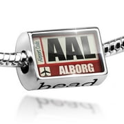Bead Airportcode AAL Alborg Charm Fits All European Bracelets