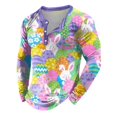 thumbnail image 1 of YDLCAFD Mens Easter Digital 3D Printed Hoodie Sports Fashion Trend Open Front Button Shirt, 1 of 3