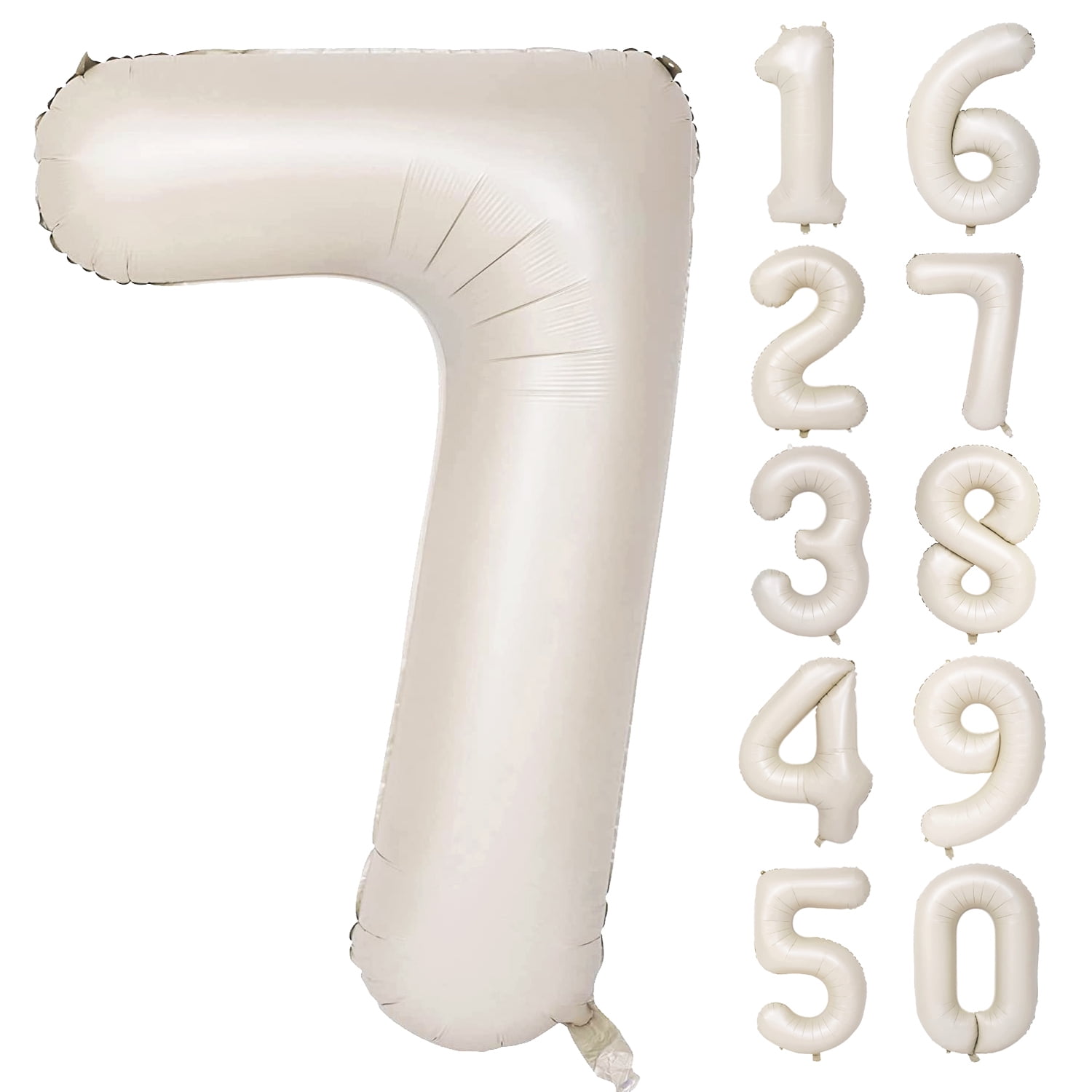 40 Inch Cream White Number 3 Balloons Large Big globos Digit