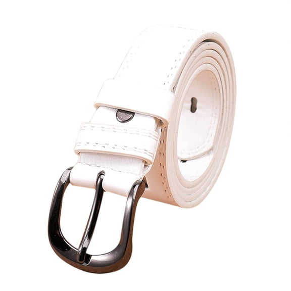 Women Belts for Dresses Fashion Waist Belt Women Leather Belts with Gold Buckle Jeans Pants Dress Ladies Fashion White Belt Women Skinny Belts for Dress Pants Thin Belts for Women Silver Buckle,White