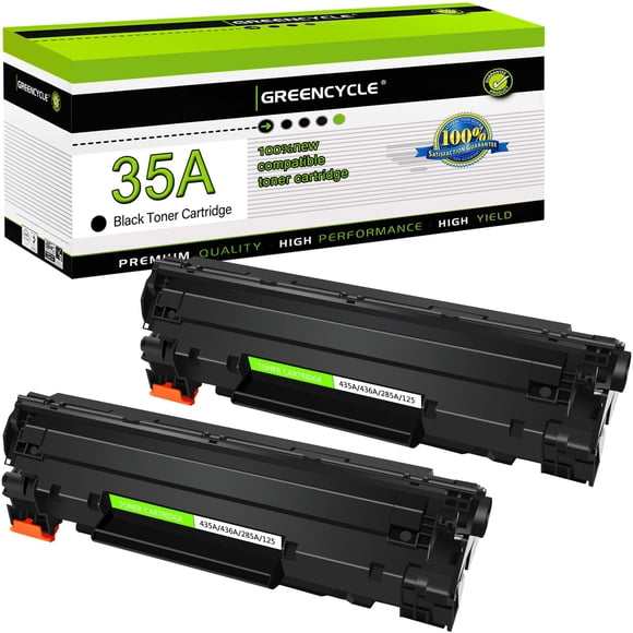 Cartuchos de tóner compatibles con Greencycle CB435A 35A Black x2