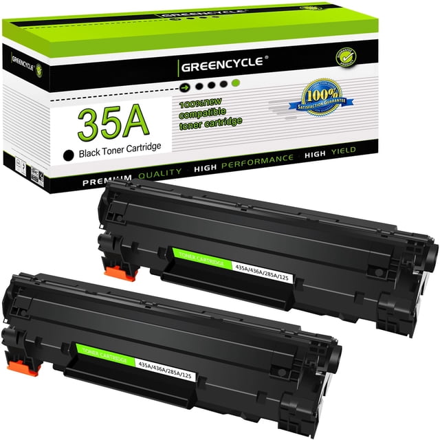 Cartuchos de tóner compatibles con Greencycle CB435A 35A Black x2