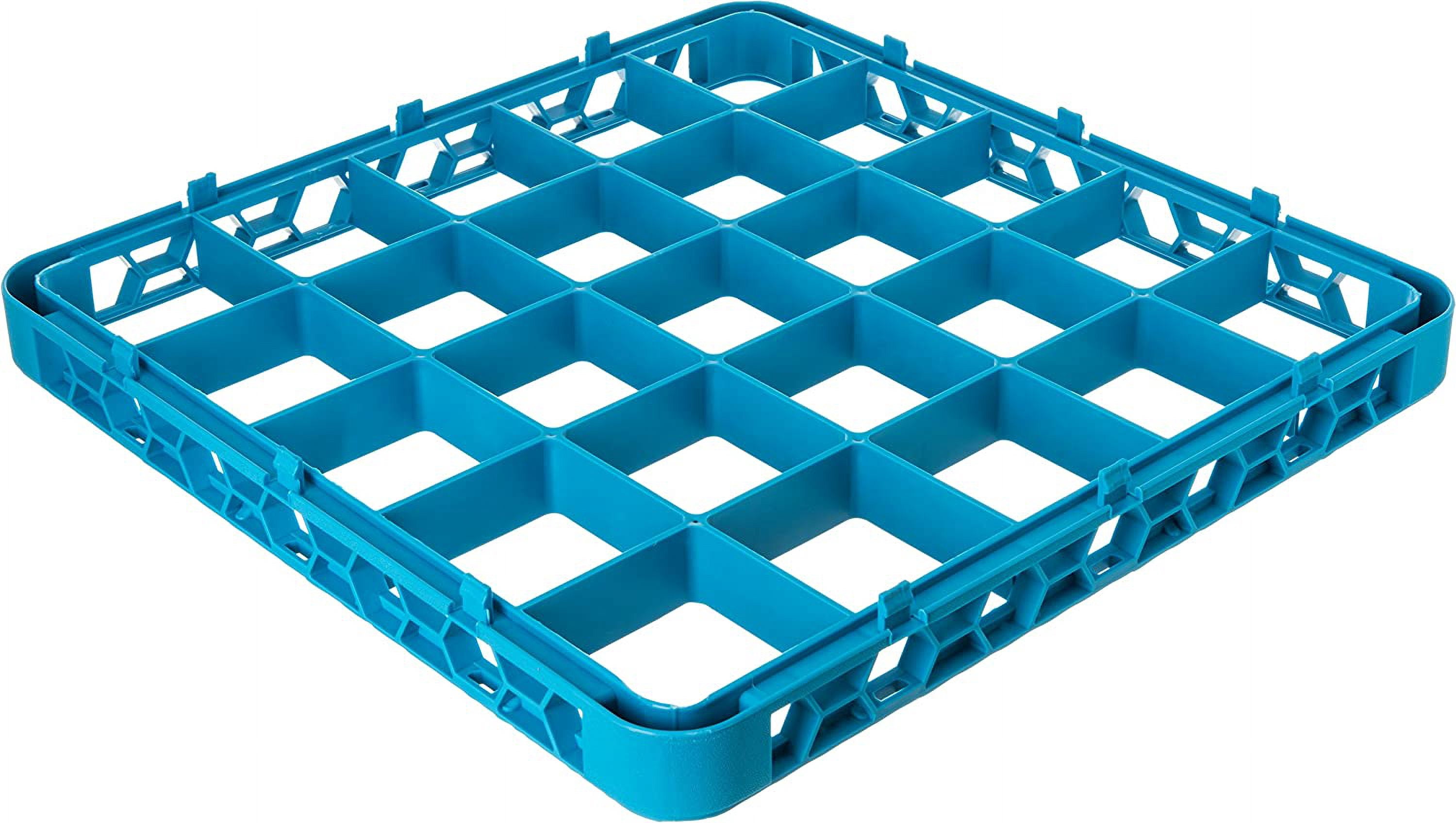 Carlisle OptiClean 25-Compartment Cup Rack Extender, 1-3/4"H x 19-3/4"W x 19-3/4"D, Blue