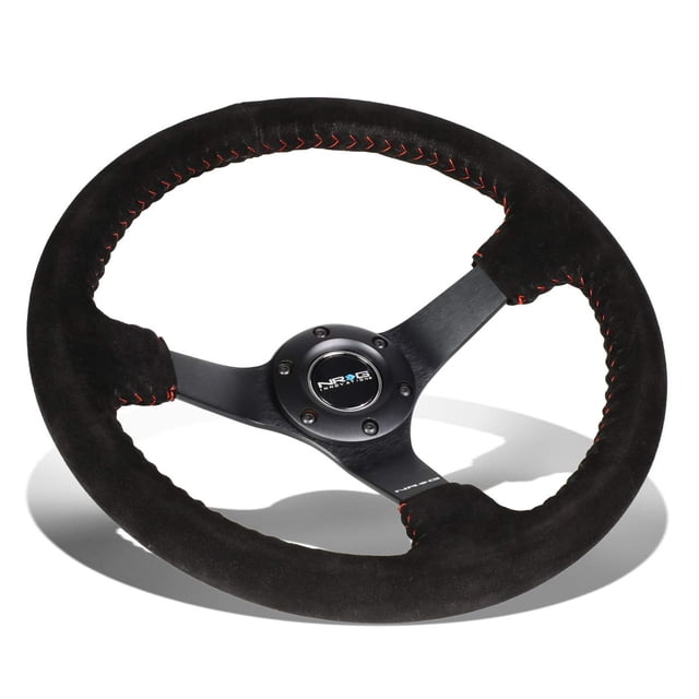 NRG REINFORCED STEERING WHEEL RST-036MB-S-RD + USPL STICKER