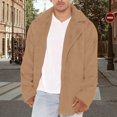 thumbnail image 5 of Men's Jacket Full Zip Open Front Coat Lightweight Warm Outdoor Casual Lined Pockets Wind Brown M, 5 of 5