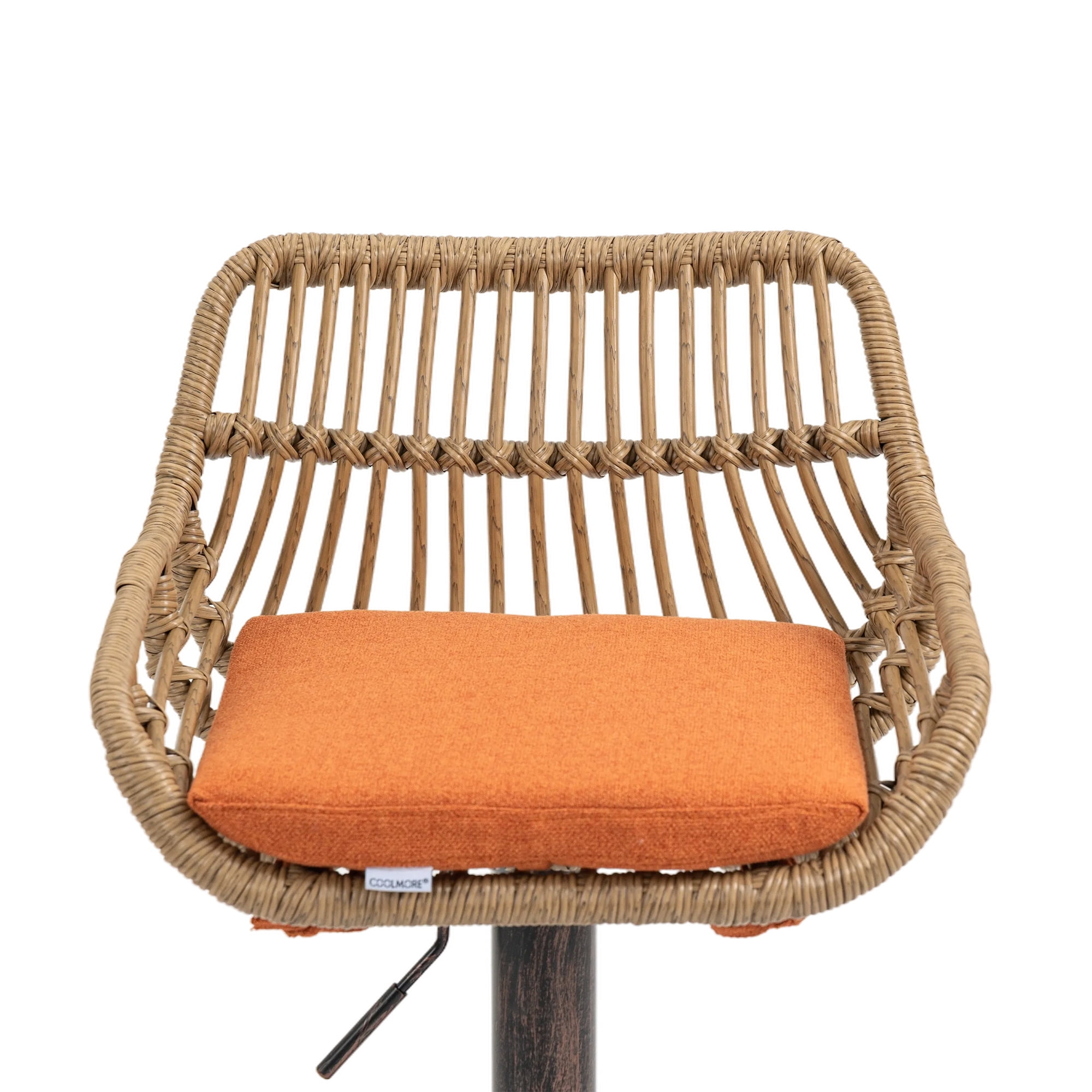 MAYEERTY Modern Swivel Bar Stools Set of 2 Adjustable Counter Height Chairs with Footrest for Kitchen, Dining Room (Orange)