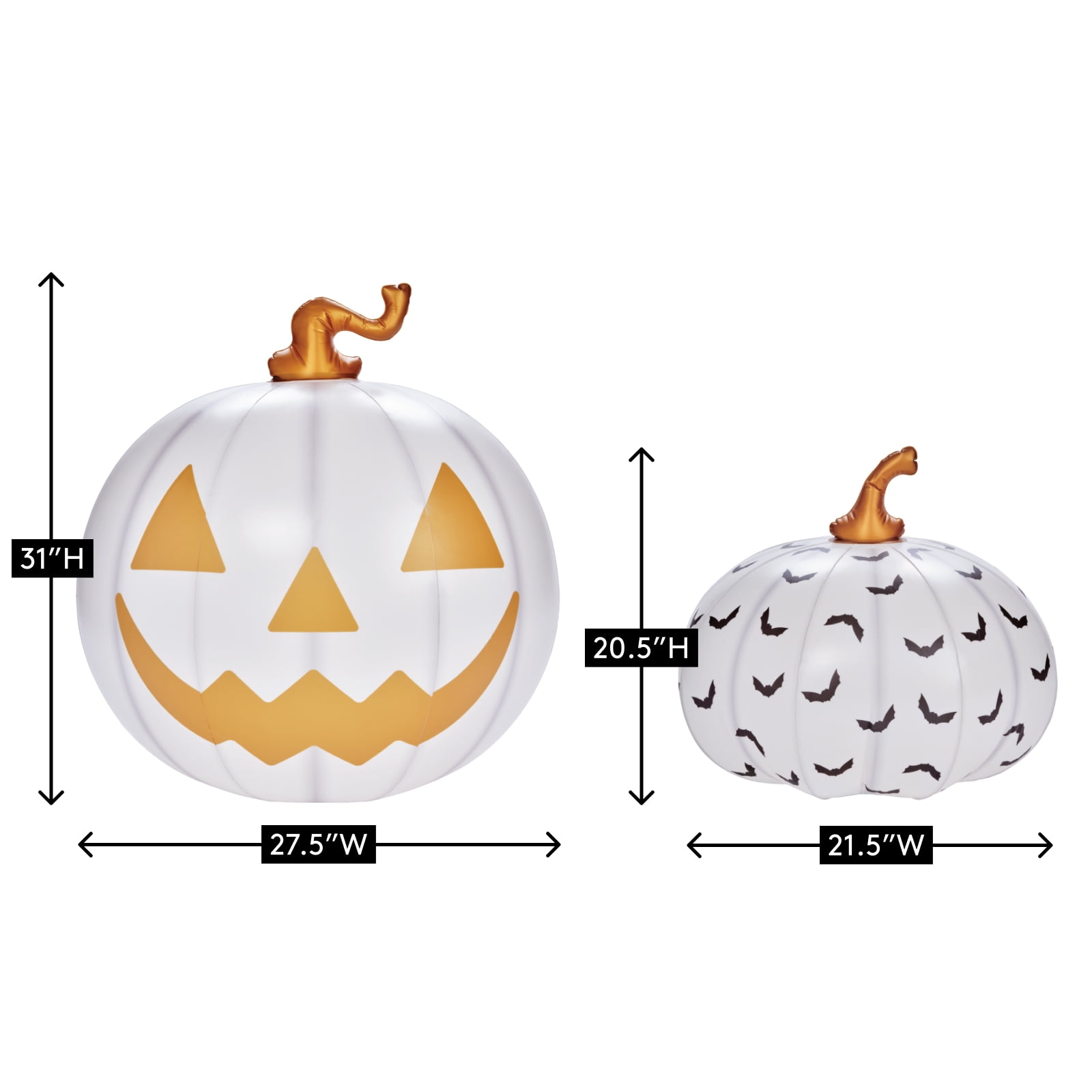 FUNBOY Inflatable Pumpkin Halloween Decorations Outdoor 2-Pack