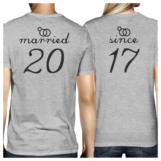 lov større bifald Married Since Cute Anniversary Gift Matching Couple T-Shirts Grey -  Walmart.com