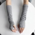 thumbnail image 3 of SPRING PARK Women's Winter Casual Fashion Knitted Arm Fingerless Long Mitten Wrist Elastic Warm Gloves, 3 of 4
