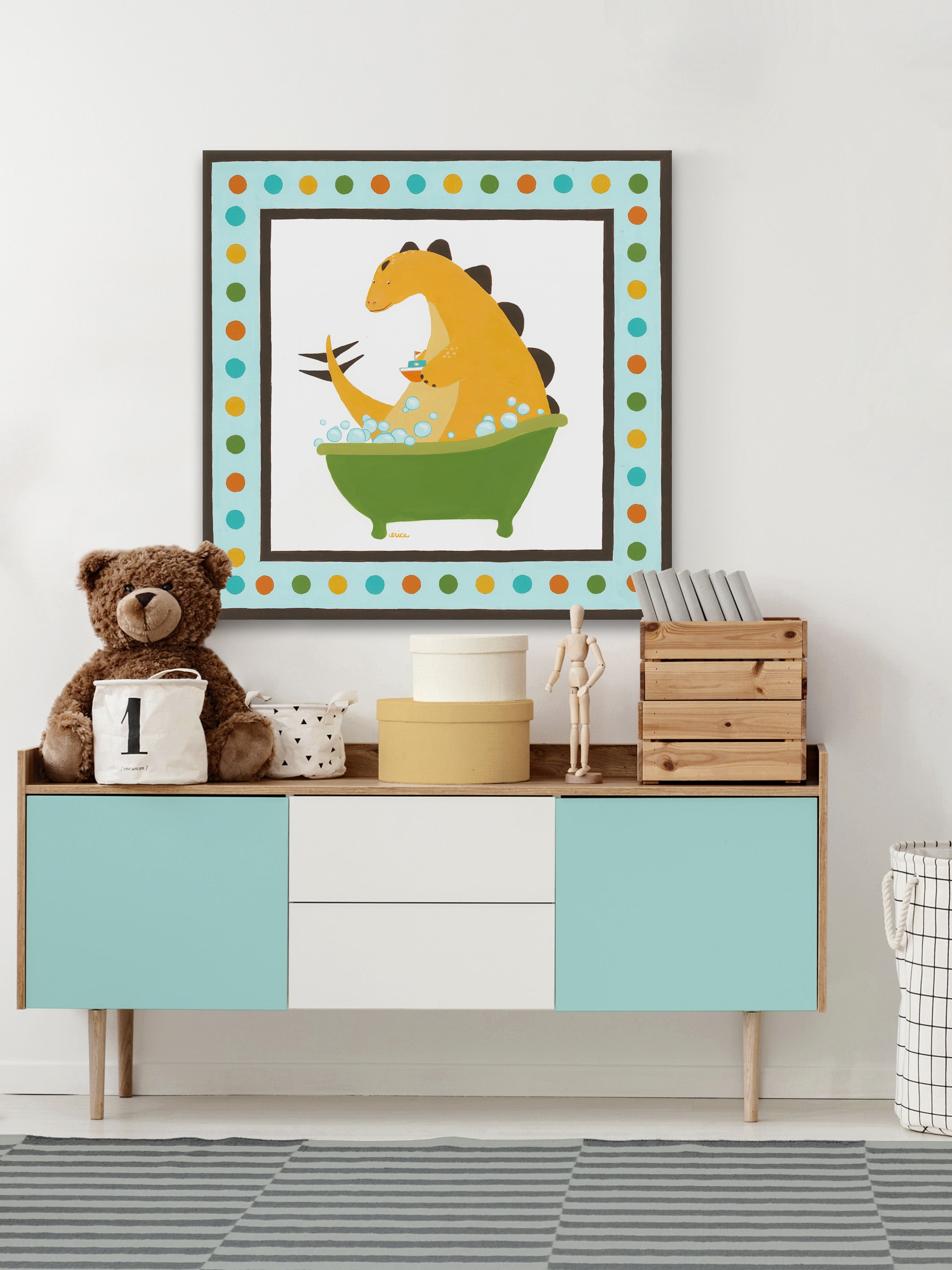 Marmont Hill Rub-a-dub Dino IV Canvas Wall Art