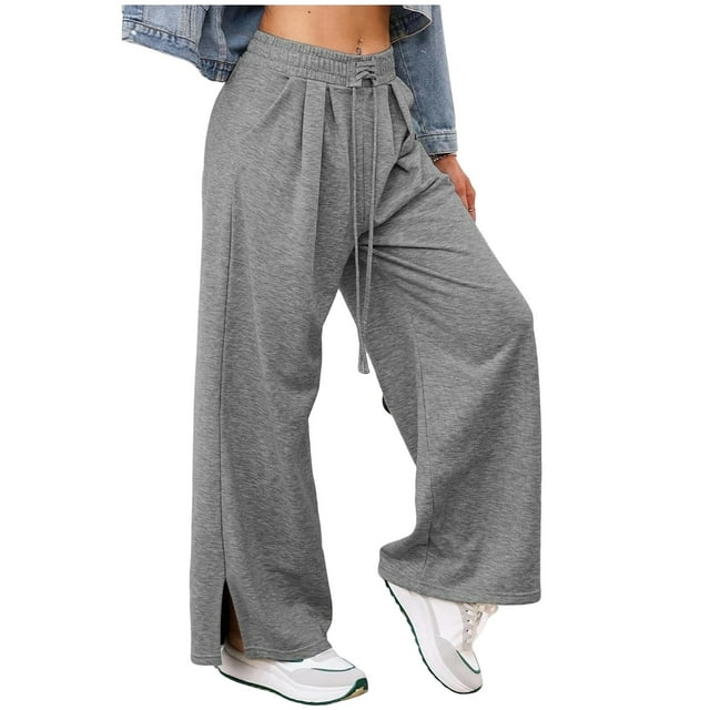 Pincandy Women's Casual Wide Leg Pants - Loose Fit with Tie Waist & Pockets, Comfortable & Stylish for Everyday Wear & Relaxed Outfits