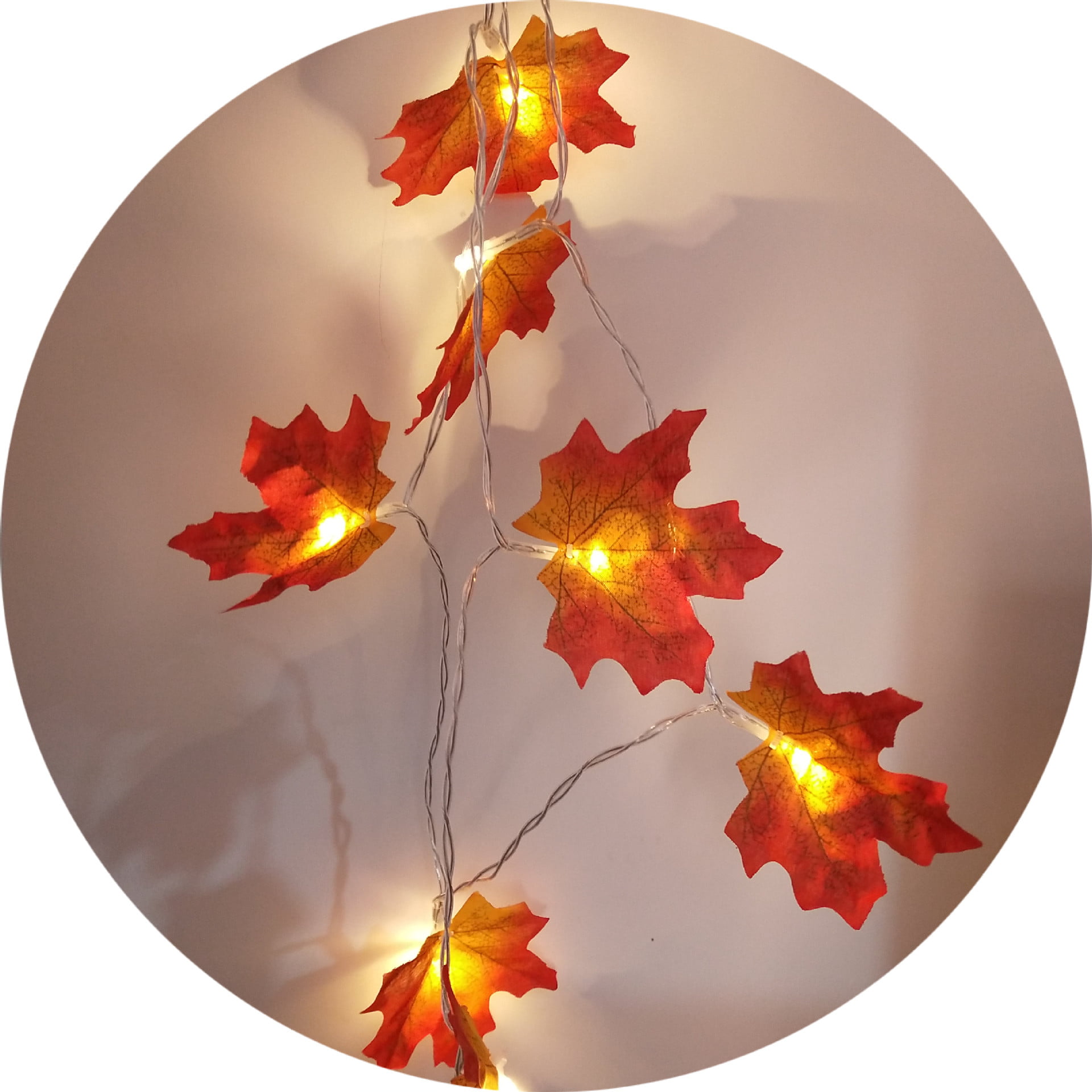 Yard Decor Light LED Maple Leaf Lamp String Halloween Day Thanksgiving Xmas P5S1 