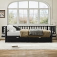 thumbnail image 3 of Queen Size Platform Bed with Storage Drawers, Metal Daybed Frame with Round-Pipe Design, Low Profile Bed No Box Spring Needed for Bedroom, Black, 3 of 9