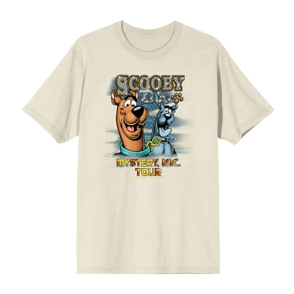 Scooby-Doo Mystery, Inc. Tour Men's Natural Crew Neck Short Sleeve Tee-3XL