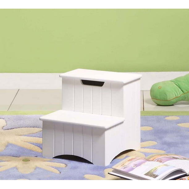 White Wood 13-Inch Storage Bedroom Step Stool Organizer - Walmart.com - Walmart.com