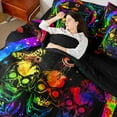 thumbnail image 4 of Castle Fairy Adults Female Men Abstract Gradient Skull Twin Bedding Sets 7-Piece,Bohemian Starry Sky Bedding Comforter Set Microfiber,Gothic Style Animal Breathable Sheet Sets,Ultra Soft Home Decor, 4 of 8