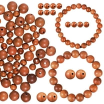 Milisten 100 Pcs Wood Beads Garland Round for Bracelets Jewelry Making