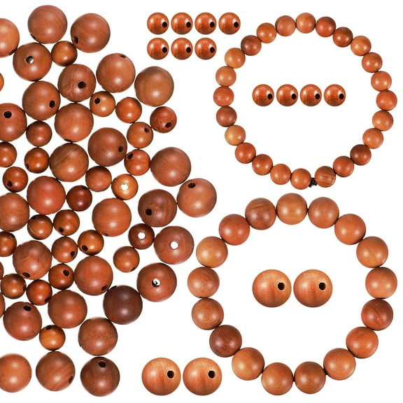 Milisten  100 Pcs Wood Beads Garland Round for Bracelets Jewelry Making
