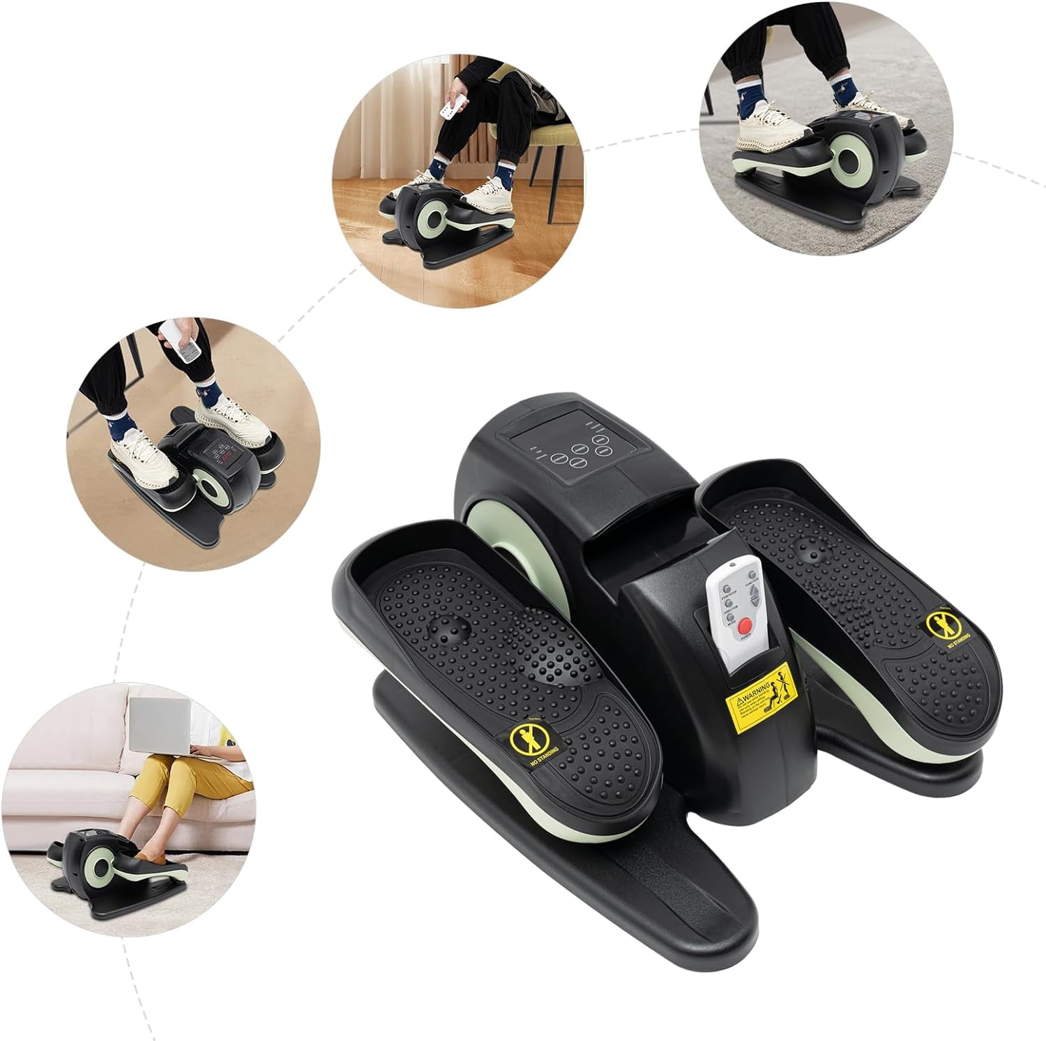 Ellipse Leg Exercise While Sitting ,Exerciser Under Desk Elliptical Machine, Quiet & Compact Mini Elliptical Leg Exerciser Machine with Remote Control for Home and Office Use