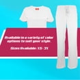 thumbnail image 7 of M&M SCRUBS Women's Ultra Soft Stretch Drop-Neck 2 Pocket Scrub Top and Pants 82009200 (White, Large), 7 of 7