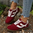 thumbnail image 4 of Womens Walking Shoes, Womens Tennis Shoes, Walking Shoes Women, Women Classic Retro Casual Lifestyle Sneakers Tennis Shoe Comfort Walking Footwear Lightweight Anti Slip Trainers, Red 8.5, 4 of 9